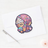 Adorable Kawaii Candy Cupcake Sticker | Sweet  (Envelop)