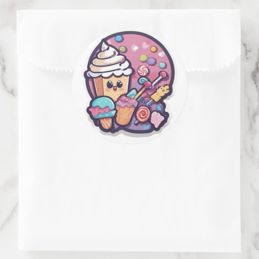 Adorable Kawaii Candy Cupcake Sticker | Sweet  (Tas)