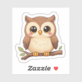 Adorable Kawaii Chibi Owl Sticker (Vel)