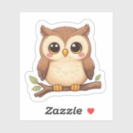 Adorable Kawaii Chibi Owl  Sticker