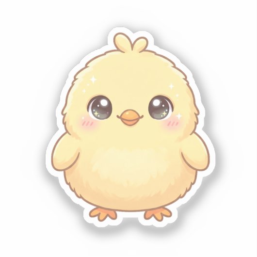 Adorable Kawaii Chick Sticker (Recto)
