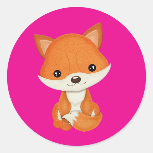 Adorable Kawaii Fox Sticker (Devant)