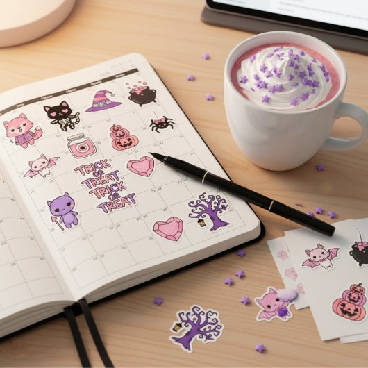 Adorable Kawaii Halloween Sticker Pack