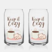 Adorable "Keep it Cozy" Winter Graphic Blikvorm Glas (Achterkant)