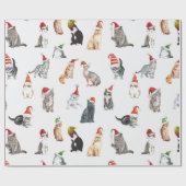 Adorable Kitten Catmas Christmas Holiday Pattern Cadeaupapier (Vlak)