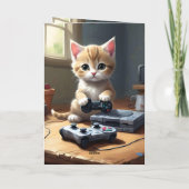 Adorable Kitten de Jeu, Carte Anniversaire (Dos)