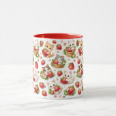 Adorable Kittens and Strawberries Ceramic Mug (Centre)