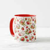 Adorable Kittens and Strawberries Ceramic Mug (Devant gauche)