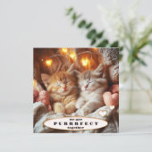 Adorable Kittens Joyeux Valentines Carte de jour (Debout devant)