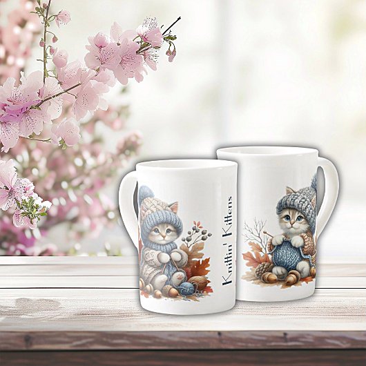 Adorable Knittin' Kittens Bone Chine Mug