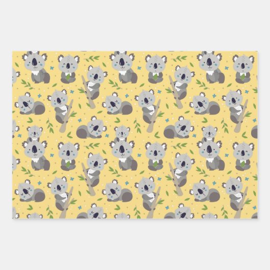 Adorable Koala Bear Wrapper Papier Set de 3 (Devant 2)