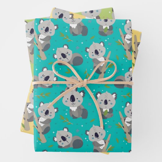 Adorable Koala Bear Wrapper Papier Set de 3 (En situation)