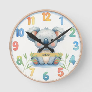 Adorable Koala Wall Clock Ronde Klok