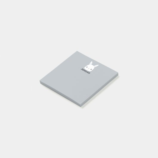 Adorable Konijn met Gepersonaliseerde Naam Post-it® Notes (Schuin)