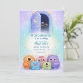 Adorable Little Monster Baby Shower Invitation (Debout devant)