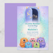 Adorable Little Monster Baby Shower Invitation (Devant / Derrière)