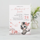 Adorable little zebra baby shower invitation (Debout devant)