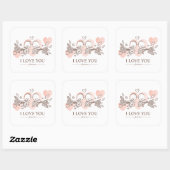 Adorable Lovebirds In Love Sticker Valentine Stick (Feuille)