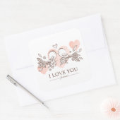Adorable Lovebirds In Love Sticker Valentine Stick (Enveloppe)