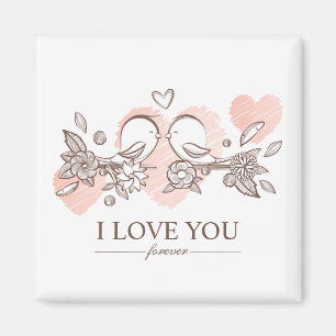 Adorable Lovebirds In Love Valentine   Magnet