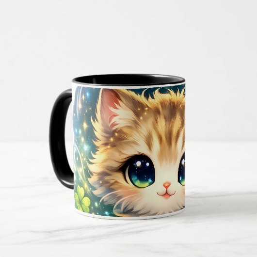 Adorable Magical Cat Mug & Pillow – Cute Fantasy  (Devant gauche)