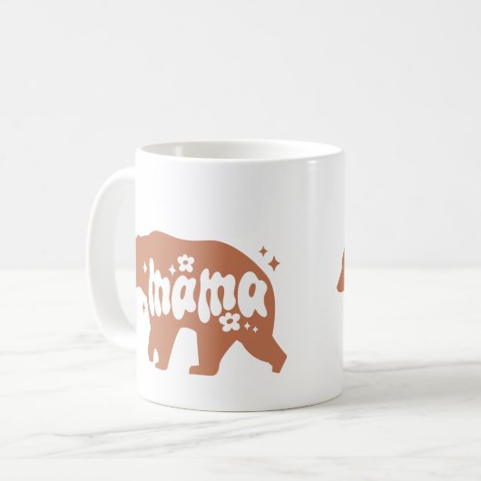 Adorable Mama Bear Mug - Brown Bear Illustration (Devant gauche)