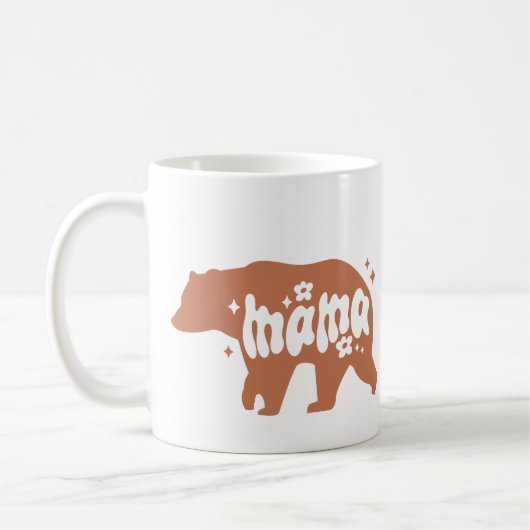 Adorable Mama Bear Mug - Brown Bear Illustration (Gauche)
