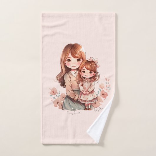 Adorable maman et fille Bond (Serviette à main)