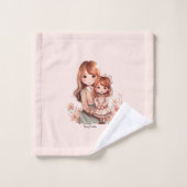Adorable maman et fille Bond (Gant de toilette)