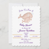 Adorable Mère Bébé Baleines Baby shower Invitation (Devant)