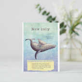Adorable mère et baleine. Nouvelle carte bébé. (Debout devant)