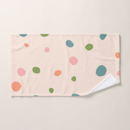 Adorable mignon pois moderne rose bleu vert (Serviette à main)