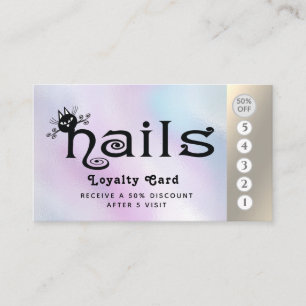 Adorable mignonne logo de fidélité ongles chat