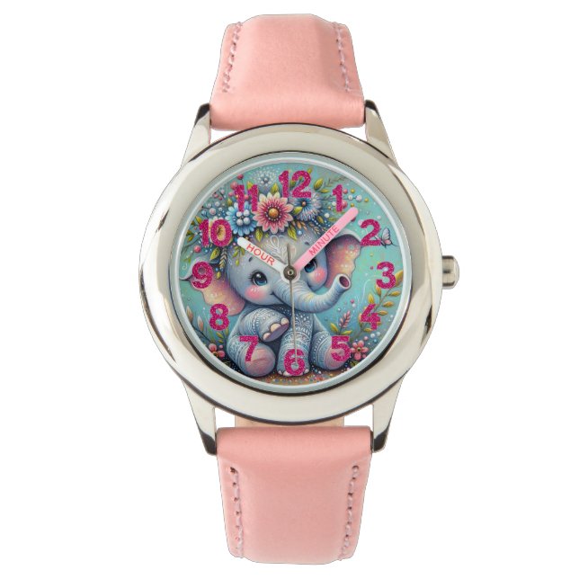 Adorable montre pour enfants éléphants (devant)