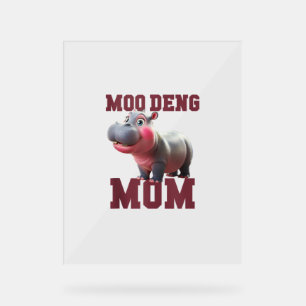 Adorable MOO DENG MOM Baby Hippo Mama Dabbing Prin
