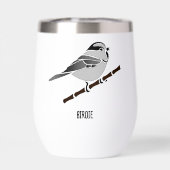 Adorable Mountain Chickadee Bird Illustrated (Arrière)