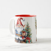 adorable Mug de café Gnome joyeux de Noël, (Devant gauche)