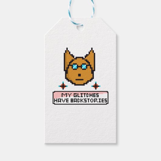 Adorable Nerd Puppy with Glasses Cadeaulabel (Voorkant)