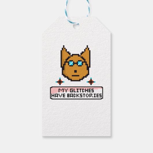 Adorable Nerd Puppy with Glasses Cadeaulabel (Achterkant)