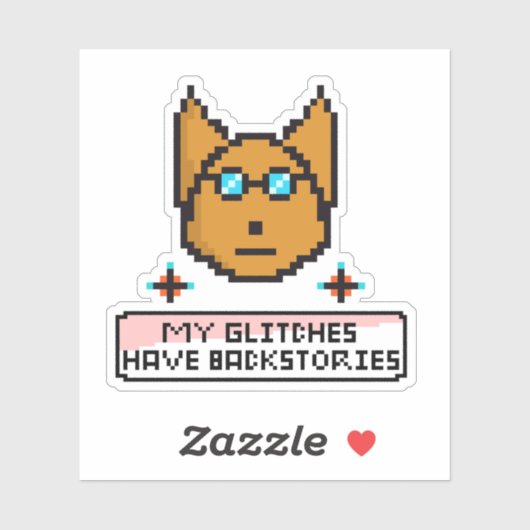 Adorable Nerd Puppy with Glasses Sticker (Vel)