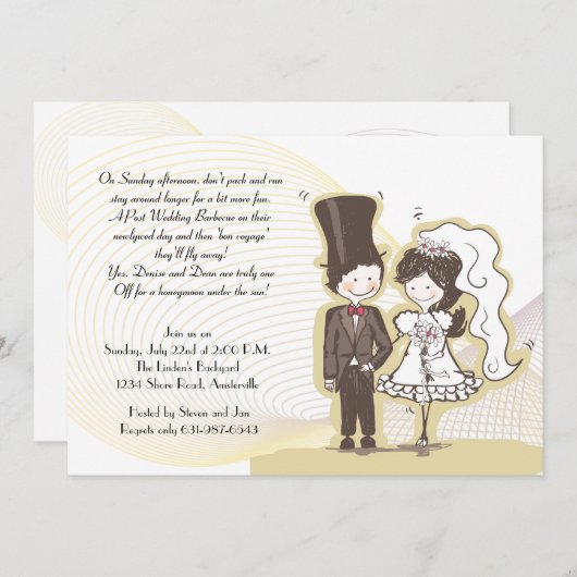 Adorable Newlyweds Post Faire-part de mariage (Devant / Derrière)