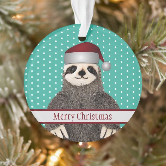 Adorable Noël Père Noël Sloth mignonne animal enfa (Arbre)