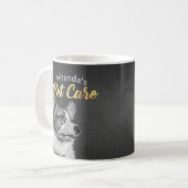 Adorable Noir et Blanc Huile de chien Peinture Mug (Devant gauche)