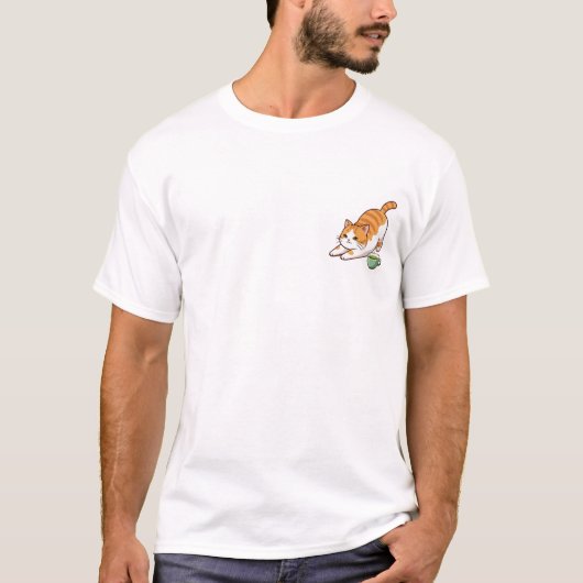 Adorable Orange Tabby Cat Stretching T-shirt (Voorkant)
