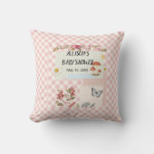 Adorable oreiller rose À damiers pour spectacle bé (Recto)