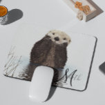 Adorable Otter mignon Monogramme personnalisé<br><div class="desc">This design created though digital art. It may be personalized in the area provide or customizing by choosing the click to customize further option and changing the name, initials or words. Donc, change le texte color and style or delete the text for an image only design. Contact me at colorflowcreations@gmail.com...</div>