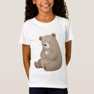Adorable Ours Brun à la Marguerite - Aquarelle T-shirt