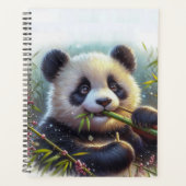 Adorable Ours De Panda Mangeant Bambou (Devant)