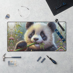 Adorable Ours De Panda Mangeant Bambou