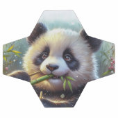 Adorable Ours De Panda Mangeant Bambou (Plat)
